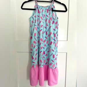 Lands End EUC Girls Dress Medium Popsicle Print